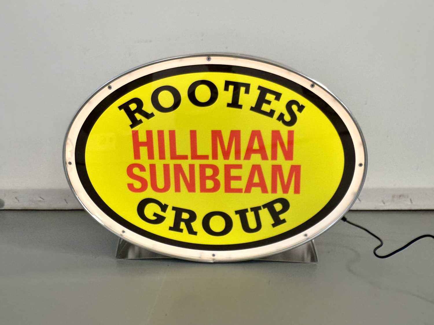 Lot 38 - Oval Illuminated Garage Sign - Hillman Sunbeam - NO RESERVE
